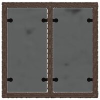 Tuintafel met glazen blad 55x55x37 cm poly rattan bruin 7