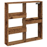 Wandkast 80x15x80 cm bewerkt hout oud houtkleurig 2