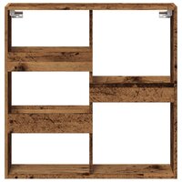 Wandkast 80x15x80 cm bewerkt hout oud houtkleurig 4