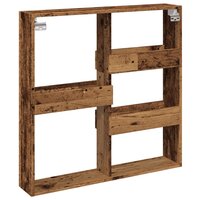 Wandkast 80x15x80 cm bewerkt hout oud houtkleurig 6