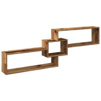 Wandkast 158x18x53 cm bewerkt hout oud houtkleurig 2