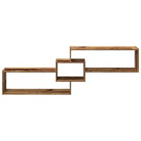 Wandkast 158x18x53 cm bewerkt hout oud houtkleurig 4