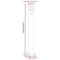 Vloerlamp voor buiten met sensor 110 cm aluminium zwart 7