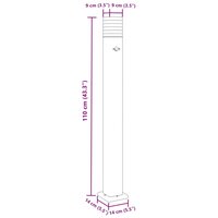 Vloerlampen voor buiten 3 st met sensor 110 cm aluminium zwart 7