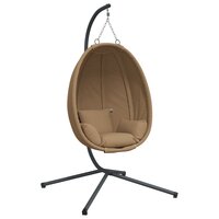 Hangstoel met standaard stof en staal taupe 2