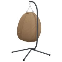Hangstoel met standaard stof en staal taupe 6