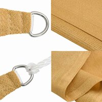 Zonnezeil 160 g/m&sup2; driehoekig 3,6x3,6x3,6 m HDPE zandkleurig 7