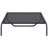 Hondenmand verhoogd 130x80x20 cm textiel en staal zwart 5