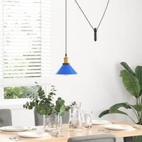 Hanglamp in hoogte verstelbaar E27 &Oslash;22 cm metaal donkerblauw 3