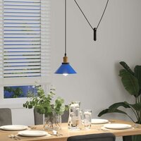 Hanglamp in hoogte verstelbaar E27 &Oslash;22 cm metaal donkerblauw 4