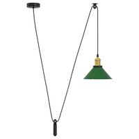 Hanglamp in hoogte verstelbaar E27 &Oslash;22 cm metaal glanzend groen 2