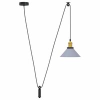 Hanglamp in hoogte verstelbaar E27 &Oslash;22 cm metaal glanzend grijs 2