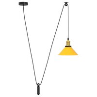 Hanglamp in hoogte verstelbaar E27 &Oslash;22 cm metaal glanzend geel 2