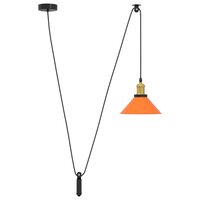 Hanglamp in hoogte verstelbaar E27 &Oslash;22cm metaal glanzend oranje 2