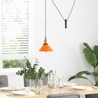 Hanglamp in hoogte verstelbaar E27 &Oslash;22cm metaal glanzend oranje 3