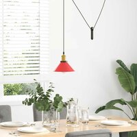 Hanglamp in hoogte verstelbaar E27 &Oslash;22 cm metaal glanzend rood 3