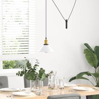 Hanglamp in hoogte verstelbaar E27 &Oslash;22 cm metaal glanzend wit 3