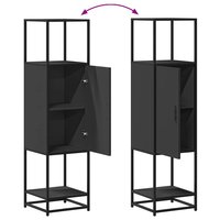 Hoge kast 35,5x35x139 cm bewerkt hout en metaal zwart 8