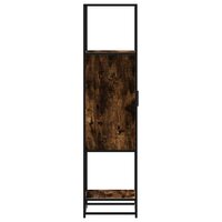 Hoge kast 35,5x35x139 cm bewerkt hout en metaal gerookt eiken 6