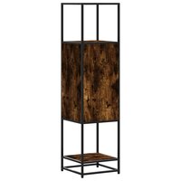 Hoge kast 35,5x35x139 cm bewerkt hout en metaal gerookt eiken 7