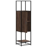 Hoge kast 35,5x35x139 cm bewerkt hout en metaal bruin eiken 5