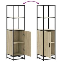 Hoge kast 35,5x35x139 cm bewerkt hout en metaal sonoma eiken 8