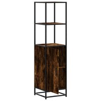 Hoge kast 35,5x35x139 cm bewerkt hout en metaal gerookt eiken 5