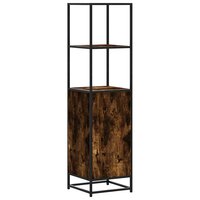 Hoge kast 35,5x35x139 cm bewerkt hout en metaal gerookt eiken 7