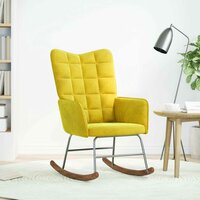 Schommelstoel fluweel geel 2