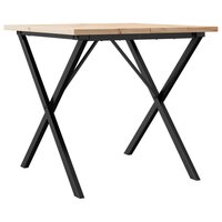 Eettafel X-frame 90x90x75,5 cm massief grenenhout en staal 2