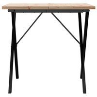 Eettafel X-frame 90x90x75,5 cm massief grenenhout en staal 4