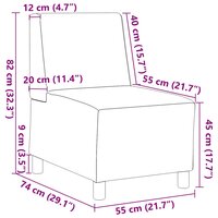 Fauteuil 55 cm fluweel cr&egrave;mekleurig 9