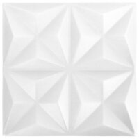 24 st Wandpanelen 3D origami 6 m&sup2; 50x50 cm wit 2