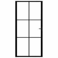 Binnendeur 102,5x201,5 cm ESG-glas en aluminium zwart 3