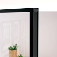 Binnendeur 76x201,5 cm gehard glas en aluminium smal zwart 5