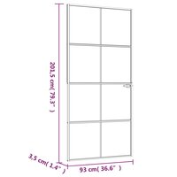 Binnendeur 93x201,5 cm gehard glas en aluminium smal zwart 8