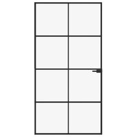 Binnendeur 102x201,5 cm gehard glas en aluminium smal zwart 3