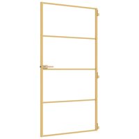Binnendeur smal 102,5x201,5 cm gehard glas en aluminium goud 5