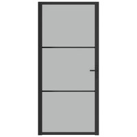 Binnendeur 93x201,5 cm matglas en aluminium zwart 3