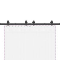 Doos met onderdelen voor schuifdeur 200 cm staal zwart 8