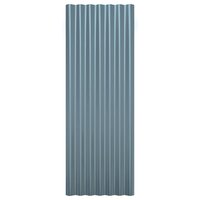 Dakpanelen 12 st 100x36 cm gepoedercoat staal grijs 4