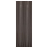 Dakpanelen 12 st 100x36 cm gepoedercoat staal bruin 4