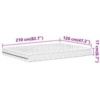 Schuimmatras hardheid H2 H3 120x210 cm wit 9