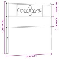 Hoofdbord 100 cm metaal wit 7