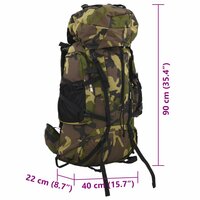 Wandelrugzak 100 L camouflage oxford stof groen 8