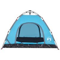 Tent 3-persoons snelontgrendeling blauw 6