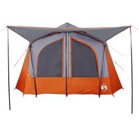Tent 5-persoons waterdicht grijs en oranje 5