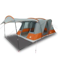 Tunneltent 5-persoons waterdicht grijs en oranje 2