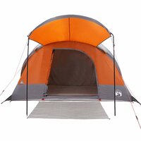 Tunneltent 8-persoons waterdicht grijs en oranje 5