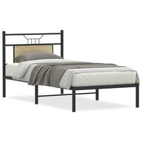 Bedframe zonder matras hout sonoma eikenkleurig 75x190 cm 2